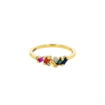 Suzanne Kalan Frenzy Rainbow Sapphire Ring in 18K Yellow Gold | Fine Rings | Coveti
