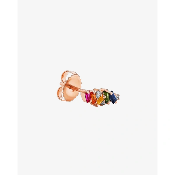 Suzanne Kalan Frenzy Rainbow Sapphire Studs in 18K Rose Gold | Fine Earrings | Coveti