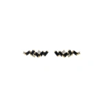 Suzanne Kalan Frenzy Studs in 18K Yellow Gold, Black Sapphire | Fine Earrings | Coveti