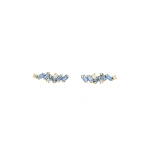 Suzanne Kalan Frenzy Studs in 18K Yellow Gold, Light Blue Sapphire | Fine Earrings | Coveti