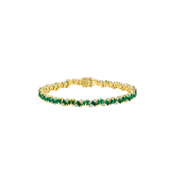 Frenzy Tennis Bracelet in 18K Yellow Gold, Emerald