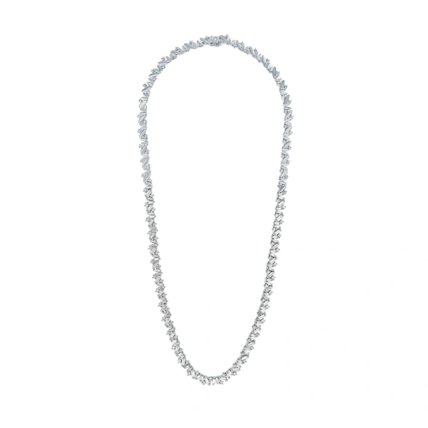 Suzanne Kalan Frenzy Tennis Necklace in 18K White Gold | Fine Necklaces | Coveti