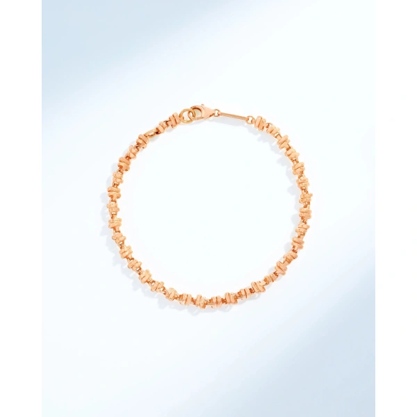 Suzanne Kalan Gilded Cluster Chain Bracelet in 18K Rose Gold | Fine Bracelets | Coveti