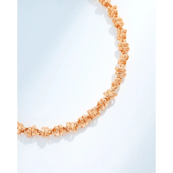 Suzanne Kalan Gilded Cluster Chain Bracelet in 18K Rose Gold | Fine Bracelets | Coveti