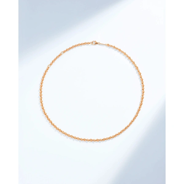 Suzanne Kalan Gilded Cluster Midi Chain Necklace in 18K Rose Gold | Fine Necklaces | Coveti