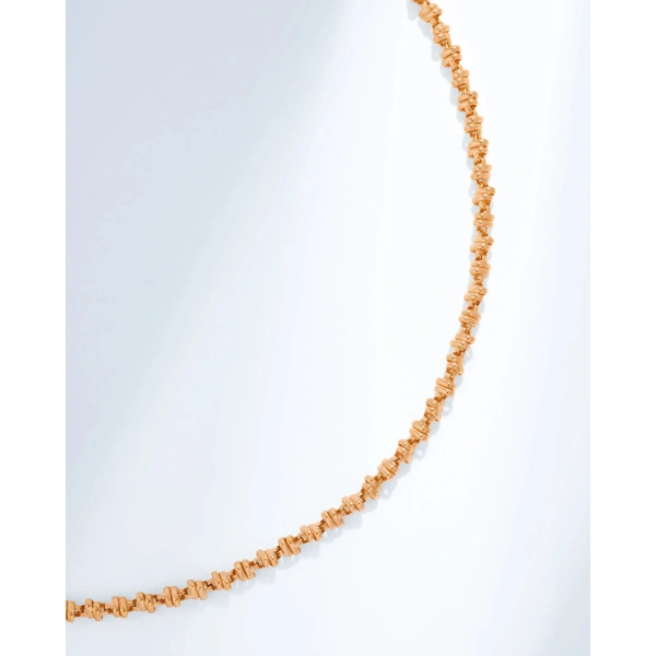 Suzanne Kalan Gilded Cluster Midi Chain Necklace in 18K Rose Gold | Fine Necklaces | Coveti