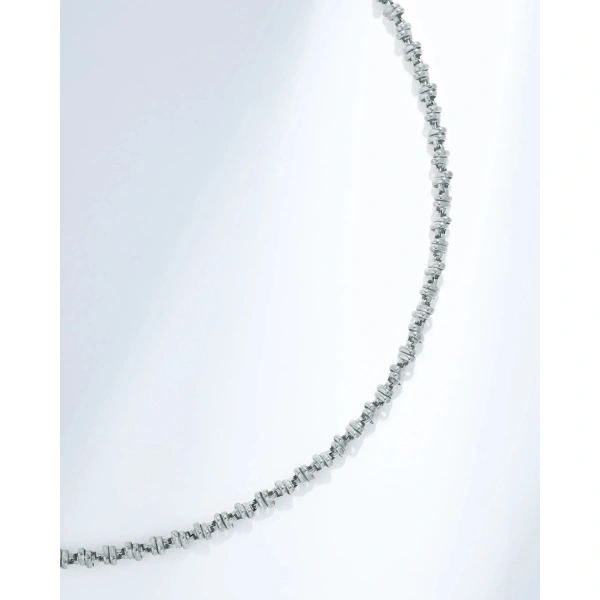 Suzanne Kalan Gilded Cluster Midi Chain Necklace in 18K White Gold | Fine Necklaces | Coveti