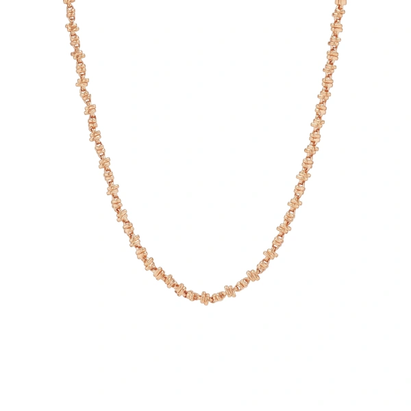 Gilded Cluster Mini Chain Necklace in 18K Rose Gold