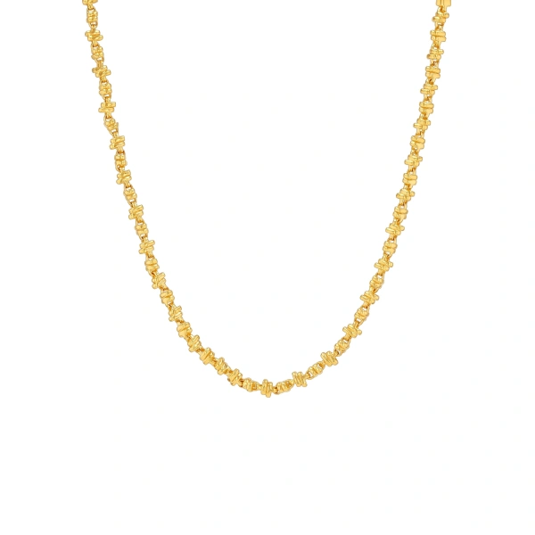 Suzanne Kalan Gilded Cluster Mini Chain Necklace in 18K Yellow Gold | Fine Necklaces | Coveti