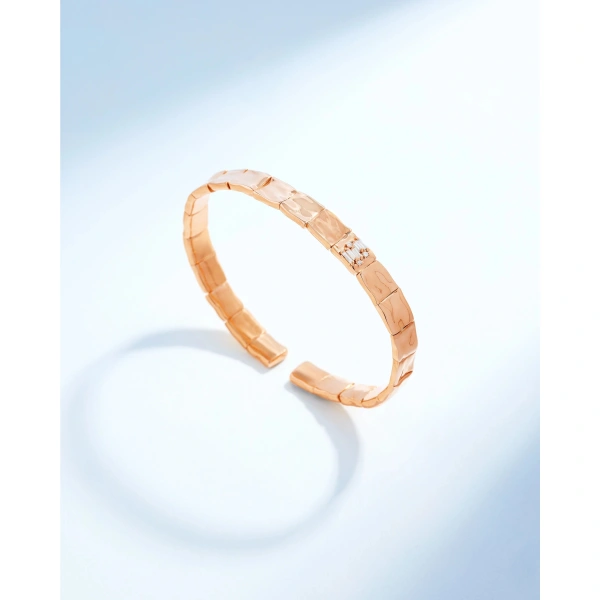 Suzanne Kalan Gilded Diamond Bangle in 18K Rose Gold | Fine Bracelets | Coveti