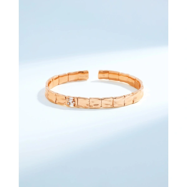 Suzanne Kalan Gilded Diamond Bangle in 18K Rose Gold | Fine Bracelets | Coveti