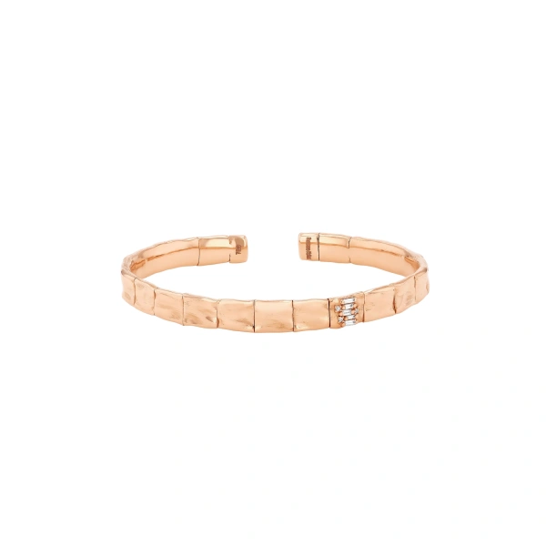 Suzanne Kalan Gilded Diamond Bangle in 18K Rose Gold | Fine Bracelets | Coveti