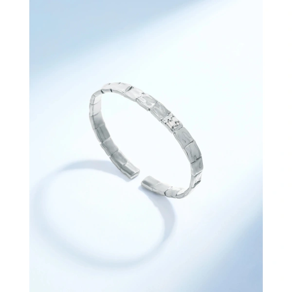 Suzanne Kalan Gilded Diamond Bangle in 18K White Gold | Fine Bracelets | Coveti