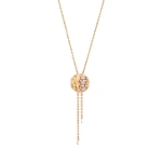 Suzanne Kalan Gilded Diamond Lariat Necklace in 18K Rose Gold | Fine Necklaces | Coveti