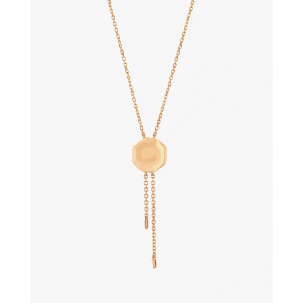 Suzanne Kalan Gilded Diamond Lariat Necklace in 18K Rose Gold | Fine Necklaces | Coveti