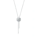 Suzanne Kalan Gilded Diamond Lariat Necklace in 18K White Gold | Fine Necklaces | Coveti