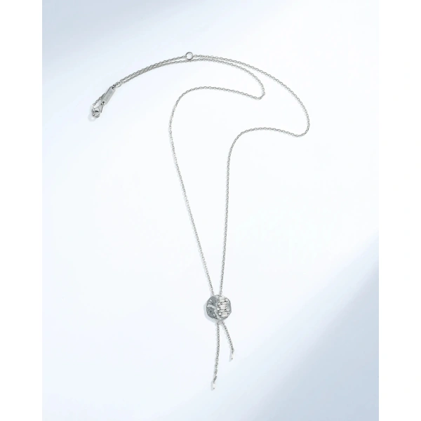 Suzanne Kalan Gilded Diamond Lariat Necklace in 18K White Gold | Fine Necklaces | Coveti