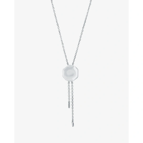 Suzanne Kalan Gilded Diamond Lariat Necklace in 18K White Gold | Fine Necklaces | Coveti