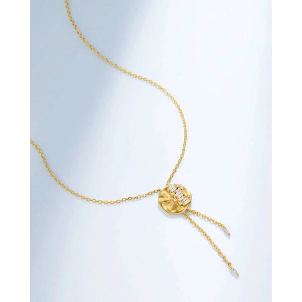 Suzanne Kalan Gilded Diamond Lariat Necklace in 18K Yellow Gold | Fine Necklaces | Coveti