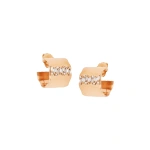 Suzanne Kalan Gilded Diamond Midi Hoops in 18K Rose Gold | Fine Earrings | Coveti