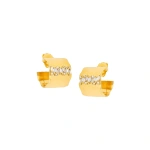 Suzanne Kalan Gilded Diamond Midi Hoops in 18K Yellow Gold | Fine Earrings | Coveti