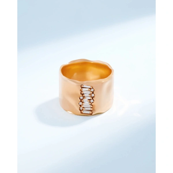 Suzanne Kalan Gilded Diamond Milli Band in 18K Rose Gold | Fine Rings | Coveti