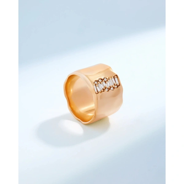 Suzanne Kalan Gilded Diamond Milli Band in 18K Rose Gold | Fine Rings | Coveti