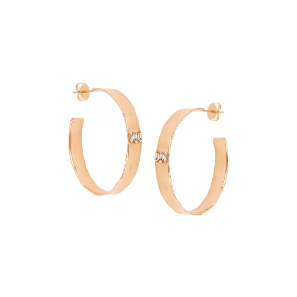 Gilded Diamond Milli Hoops in 18K Rose Gold