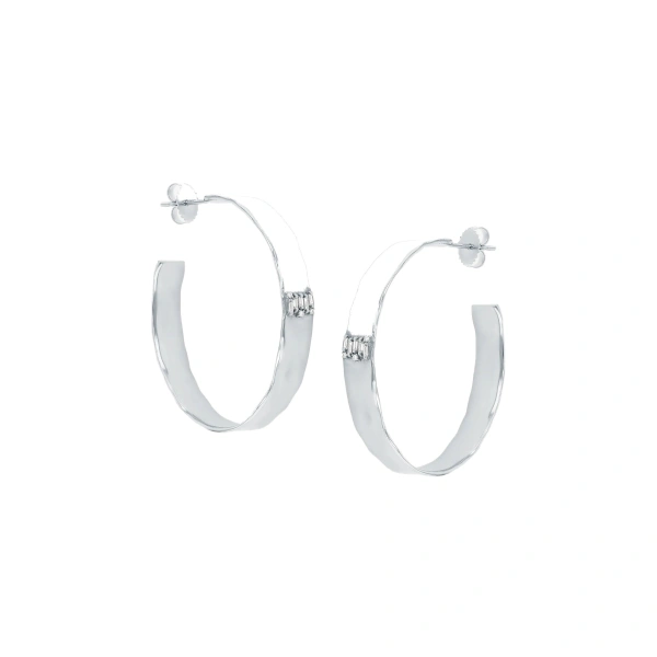 Suzanne Kalan Gilded Diamond Milli Hoops in 18K White Gold | Fine Earrings | Coveti