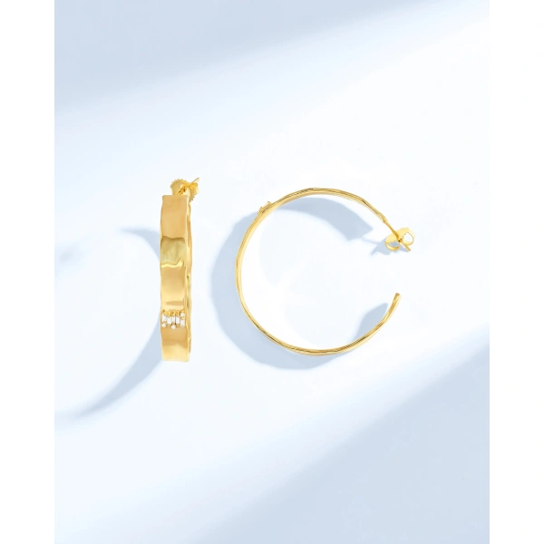 Suzanne Kalan Gilded Diamond Milli Hoops in 18K Yellow Gold | Fine Earrings | Coveti