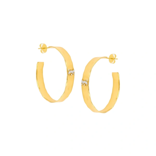 Suzanne Kalan Gilded Diamond Milli Hoops in 18K Yellow Gold | Fine Earrings | Coveti