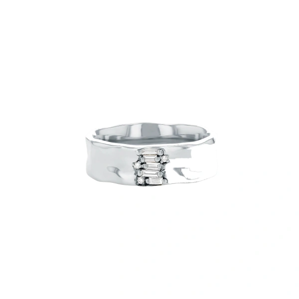 Gilded Diamond Mini Band in 18K White Gold