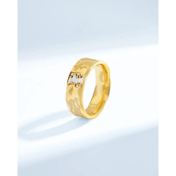 Suzanne Kalan Gilded Diamond Mini Band in 18K Yellow Gold | Fine Rings | Coveti
