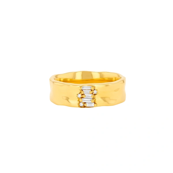 Gilded Diamond Mini Band in 18K Yellow Gold