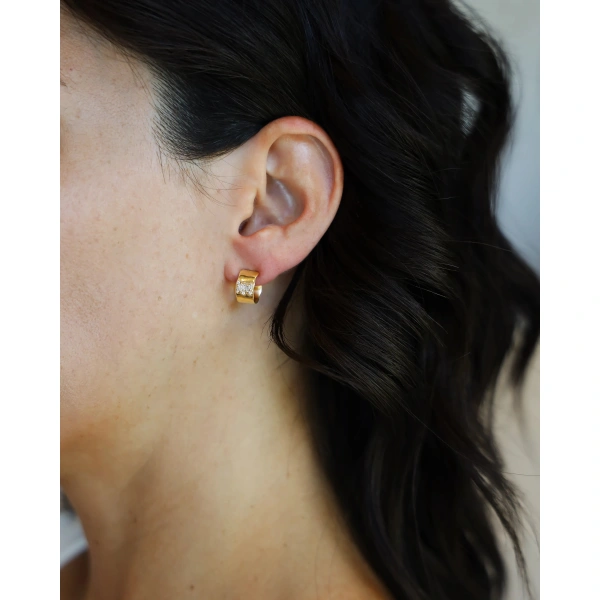 Suzanne Kalan Gilded Diamond Mini Hoops in 18K Yellow Gold | Fine Earrings | Coveti