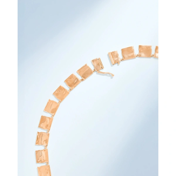 Suzanne Kalan Gilded Diamond Riviere Necklace in 18K Rose Gold | Fine Necklaces | Coveti