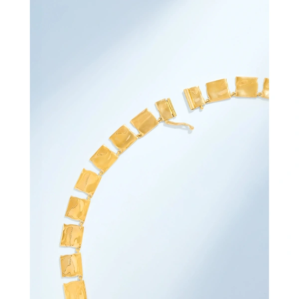 Suzanne Kalan Gilded Diamond Riviere Necklace in 18K Yellow Gold | Fine Necklaces | Coveti