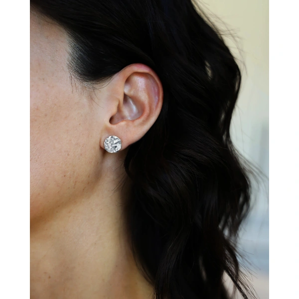 Suzanne Kalan Gilded Diamond Studs in 18K White Gold | Fine Earrings | Coveti