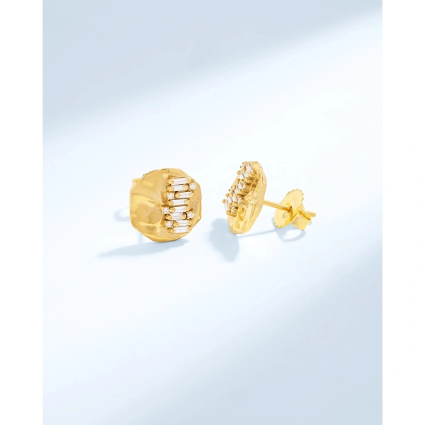 Suzanne Kalan Gilded Diamond Studs in 18K Yellow Gold | Fine Earrings | Coveti