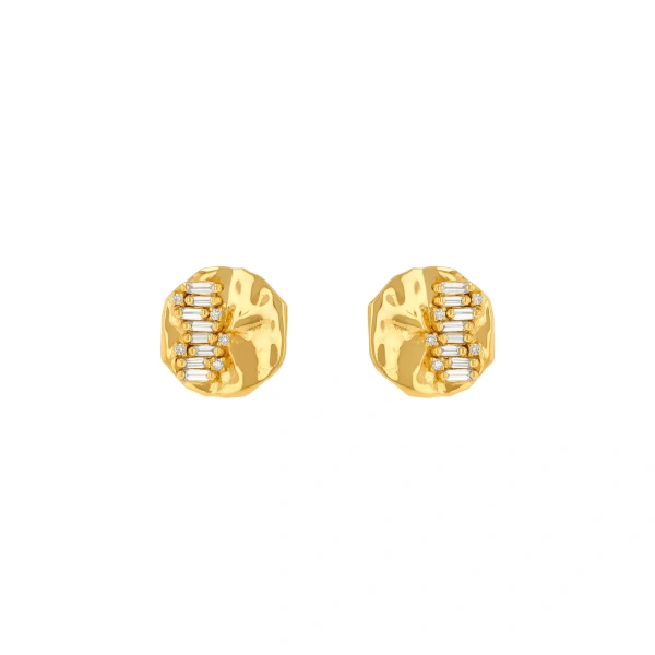 Gilded Diamond Studs in 18K Yellow Gold