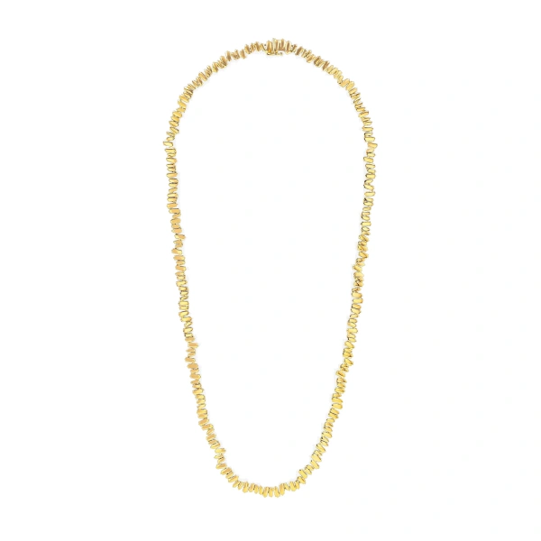 Golden 17" Inch Tennis Necklace in 18K Yellow Gold