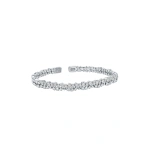 Suzanne Kalan Golden Bangle in 18K White Gold, Ref. GCB102D-WG | Fine Bracelets | Coveti