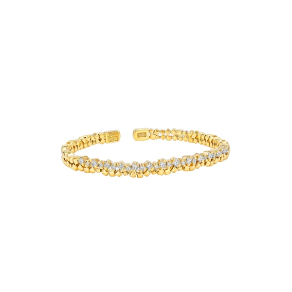 Golden Bangle in 18K Yellow Gold, Ref. GCB102D-YG