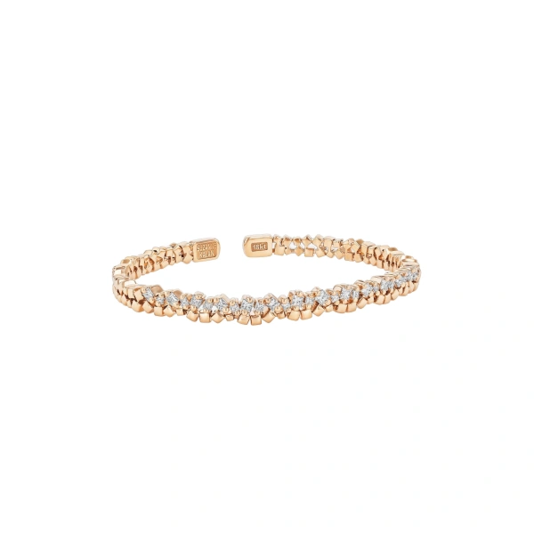 Suzanne Kalan Golden Diamond Bangle in 18K Rose Gold | Fine Bracelets | Coveti