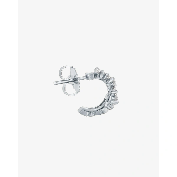 Suzanne Kalan Golden Diamond Mini Hoops in 18K White Gold | Fine Earrings | Coveti