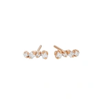 Suzanne Kalan Golden Diamond Mini Studs in 18K Rose Gold | Fine Earrings | Coveti
