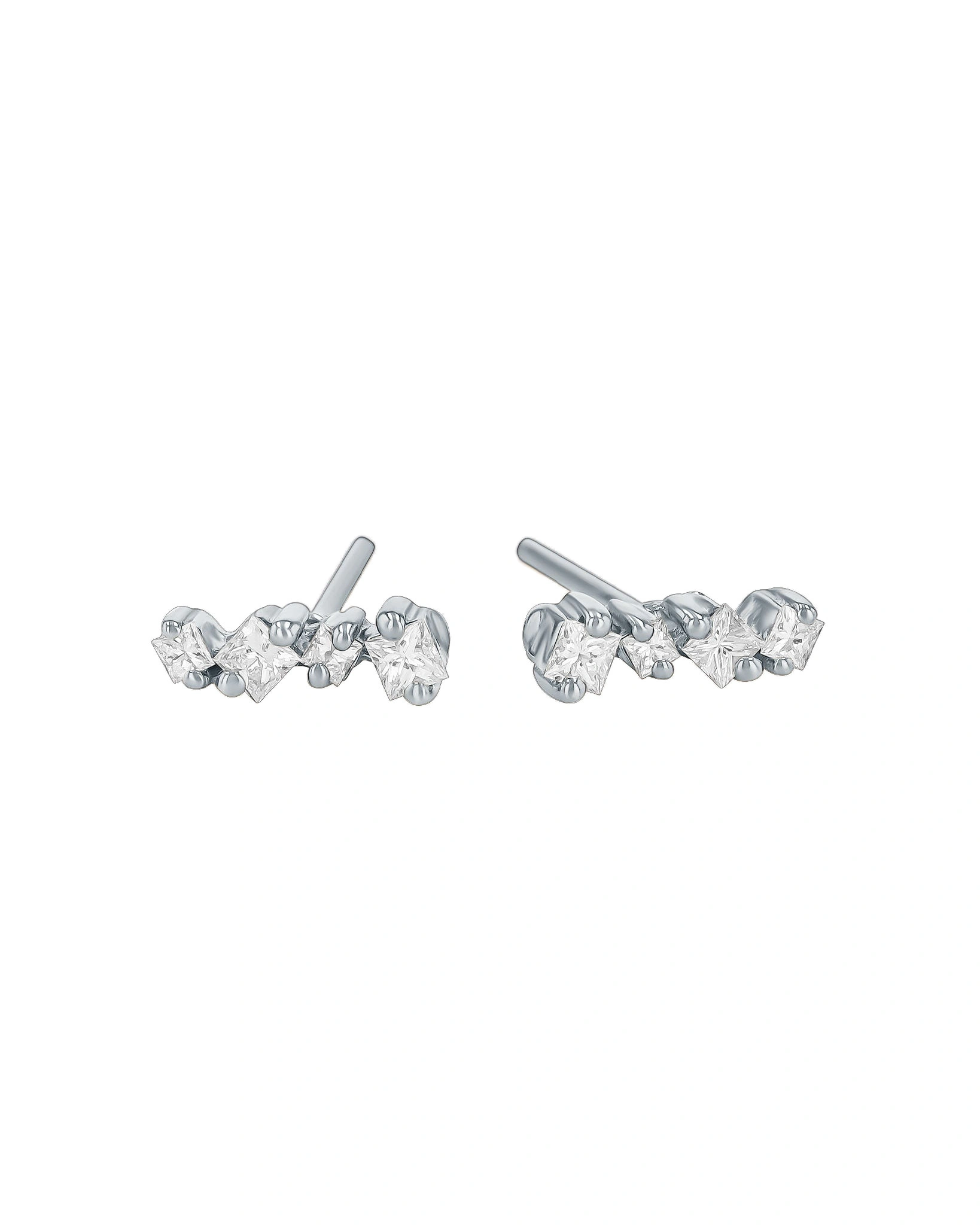 Suzanne Kalan Golden Diamond Mini Studs in 18K White Gold Suzanne Kalan Golden Diamond Mini Studs in 18K White Gold | Fine Earrings | Coveti