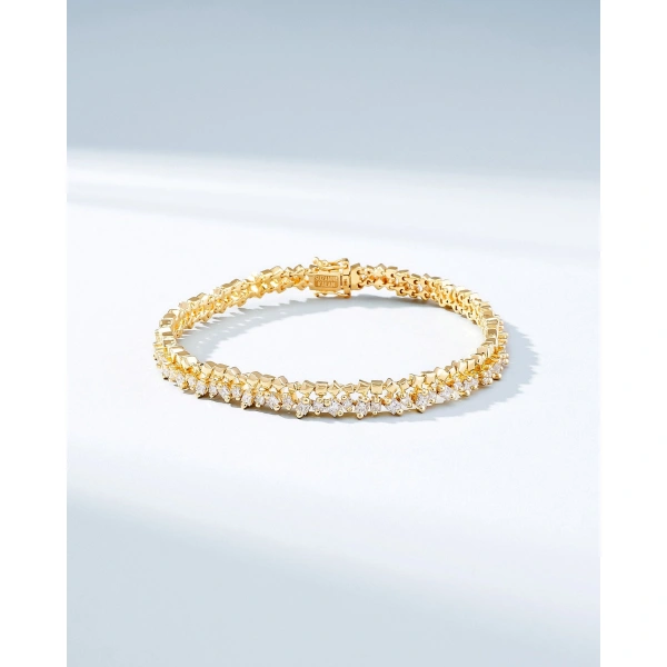 Suzanne Kalan Golden Diamond Tennis Bracelet in 18K Yellow Gold | Fine Bracelets | Coveti