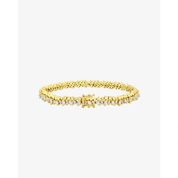 Suzanne Kalan Golden Diamond Tennis Bracelet in 18K Yellow Gold | Fine Bracelets | Coveti