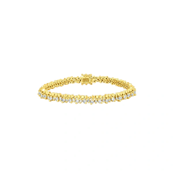 Suzanne Kalan Golden Diamond Tennis Bracelet in 18K Yellow Gold | Fine Bracelets | Coveti